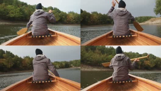 划独木舟高清在线视频素材下载