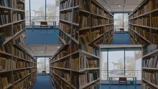 SLO MO:一个空的公共图书馆高清在线视频素材下载