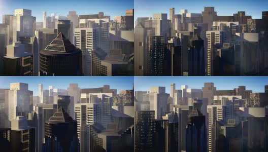 蓝色天空上的摩天大楼Сonstruction高清在线视频素材下载