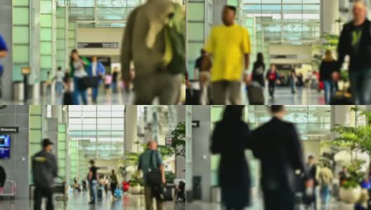 机场旅客时间流逝缩放高清在线视频素材下载