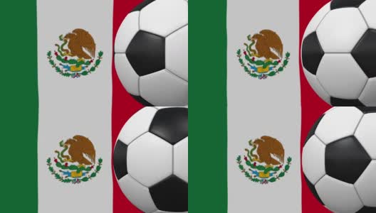 足球环与墨西哥国旗的背景高清在线视频素材下载
