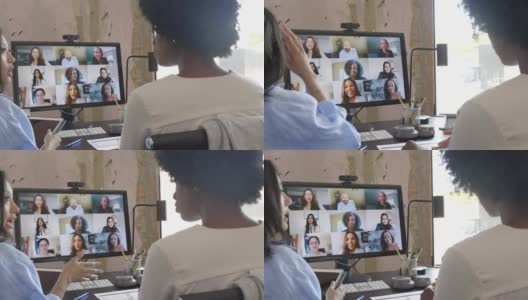 女企业家们在视频会议中解释想法高清在线视频素材下载
