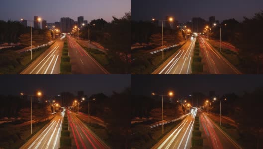 城市高速公路夜景延时摄影，4K高清视频高清在线视频素材下载