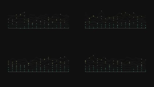 黑色背景上的音频波形均衡器高清在线视频素材下载