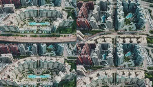 无人机拍摄的香港白石角拥挤公寓楼高清在线视频素材下载