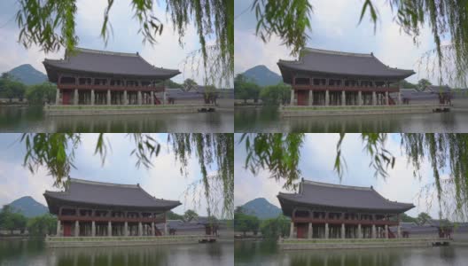 位于首尔的古代朝鲜宫殿。Slowmotion拍摄高清在线视频素材下载