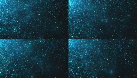 闪烁的蓝色粒子在慢动作-水，雨，冬天，雪，向下-抽象背景动画-可循环高清在线视频素材下载