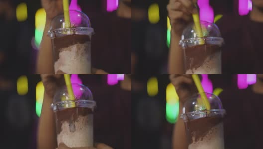 夜市的巧克力冰牛奶高清在线视频素材下载
