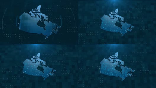 4K加拿大地图链接与完整的背景细节高清在线视频素材下载