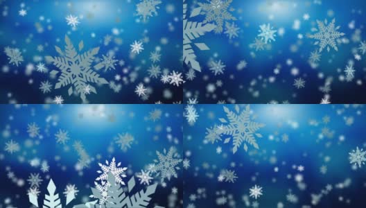 圣诞节飘落的雪花——无缝循环高清在线视频素材下载