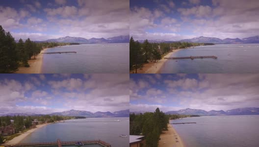 南太浩湖海岸线-鸟瞰图高清在线视频素材下载