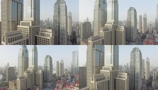 现代城市中城的现代建筑鸟瞰图高清在线视频素材下载