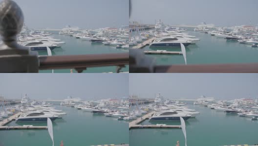 在海港驾驶游艇高清在线视频素材下载