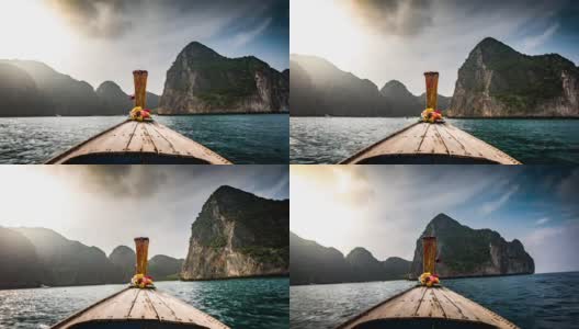 泰国热带岛屿游船高清在线视频素材下载
