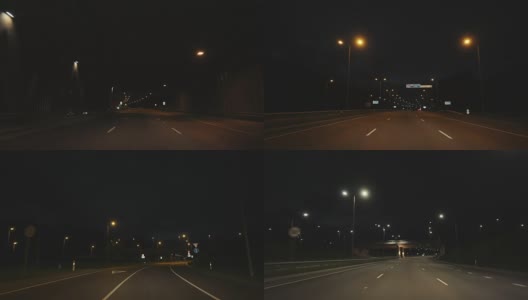 在夜间高速公路上开车高清在线视频素材下载
