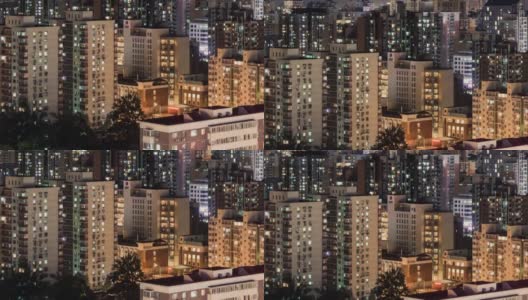 T/L HA TU Beijing Residential Area Cityscape at Night /北京，中国高清在线视频素材下载