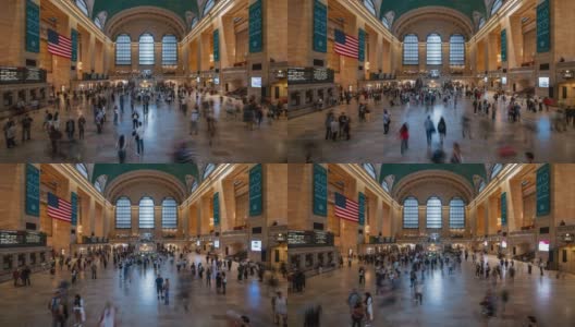 延时摄影:美国纽约中央车站高清在线视频素材下载