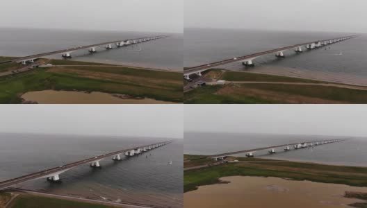 泽兰桥无人机向前射击高清在线视频素材下载