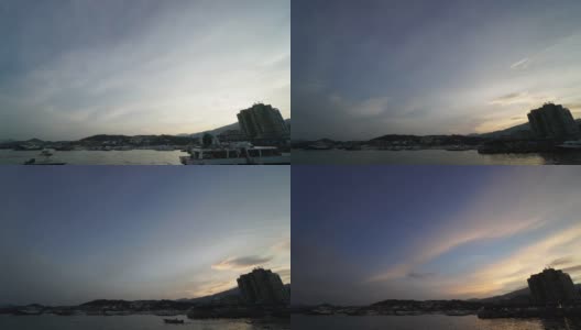 西贡码头香港时光游艇海鸥昼至夜8秒高清在线视频素材下载