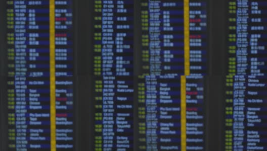 摘要中国城市国际机场内部的信息变化记分牌高清在线视频素材下载