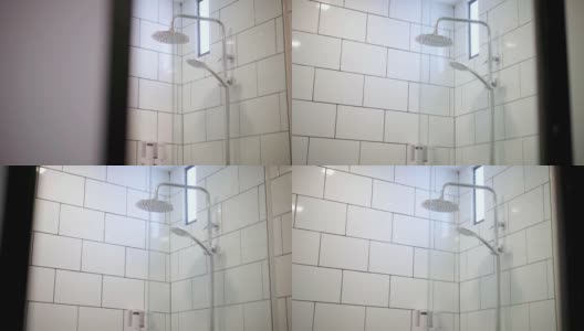 白色浴室淋浴喷头高清在线视频素材下载