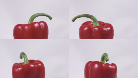 一个旋转的美味红辣椒的特写高清在线视频素材下载