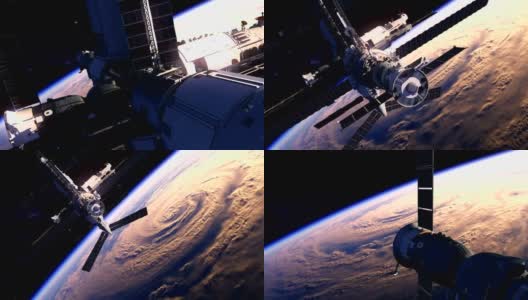 空间站在地球上空的飞行高清在线视频素材下载