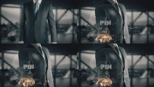 Pin与全息商人的概念高清在线视频素材下载