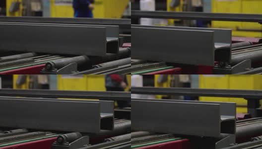 工业工厂生产线上的钢筋高清在线视频素材下载