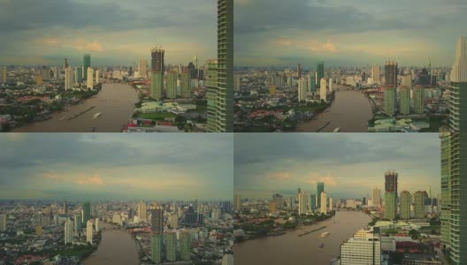 湄南河，曼谷，航拍4K DCI高清在线视频素材下载