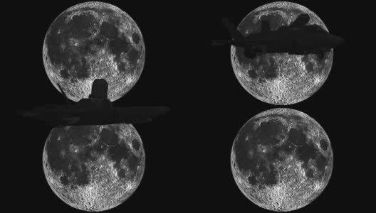 月球上F35的剪影高清在线视频素材下载