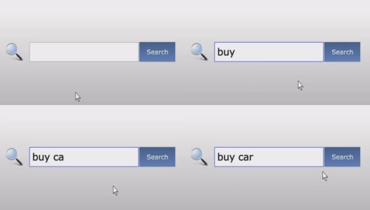 购买汽车图形浏览器搜索查询，网页，用户输入搜索相关结果，计算机上网技术。网页浏览打字字母，填写表格按下查找按钮，导航到搜索结果页面，在线工作高清在线视频素材下载