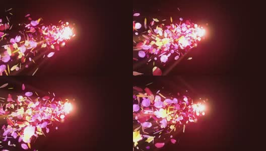 彩色花瓣旋转，CG动画，粒子，循环高清在线视频素材下载