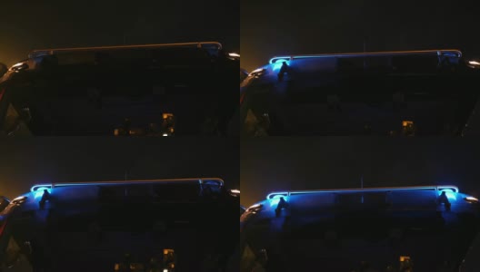 消防车的蓝色信号灯。高清在线视频素材下载