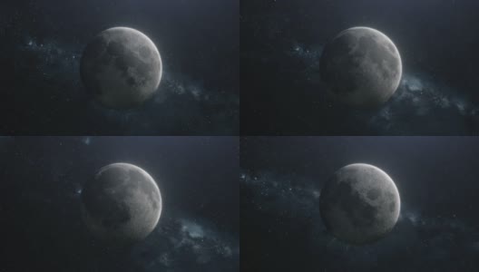 外太空的旋转月球高清在线视频素材下载