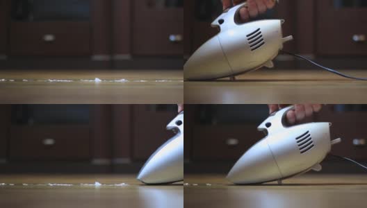 吸尘器可以清理纸屑高清在线视频素材下载