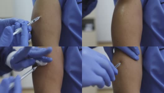 注射新型冠状病毒疫苗高清在线视频素材下载