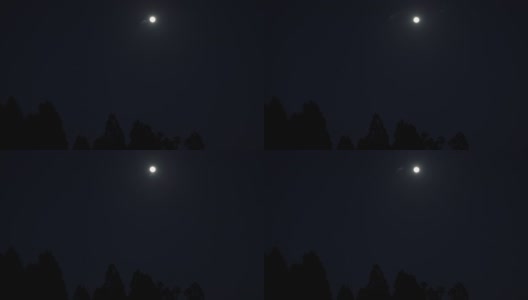 满月和移动的云，夜晚的风景高清在线视频素材下载