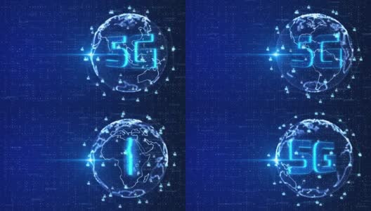 5G技术网络和数据连接环路背景高清在线视频素材下载