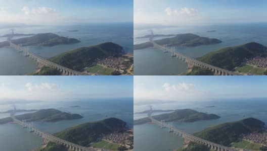 连接岛屿的跨海公路桥高清在线视频素材下载