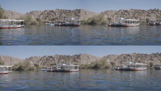 游船游览尼罗河，阿斯旺埃及高清在线视频素材下载