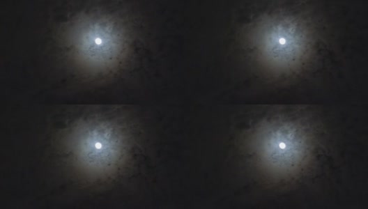 美丽的满月在多云的夜晚天空高清在线视频素材下载