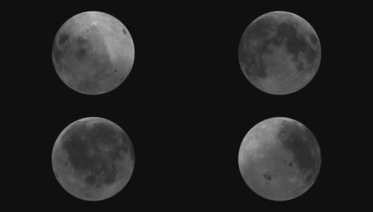 旋转的月亮在不同的阶段与细节的表面。月球飞行的镜头有复制空间和一个伟大的黑色过渡。三维动画高清在线视频素材下载