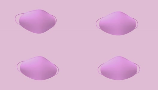 粉色面具悬浮抽象3d渲染运动高清在线视频素材下载
