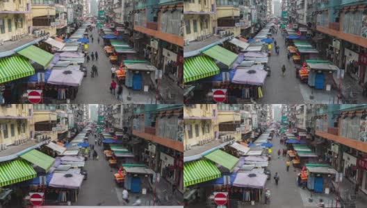 时间:成群的人参观香港孟角区当地的额外市场高清在线视频素材下载