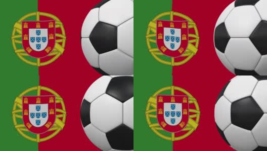 足球环与葡萄牙国旗的背景高清在线视频素材下载