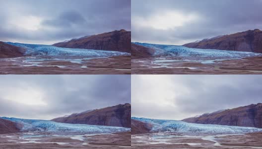 时间流逝-冰岛冰川阴雨天高清在线视频素材下载