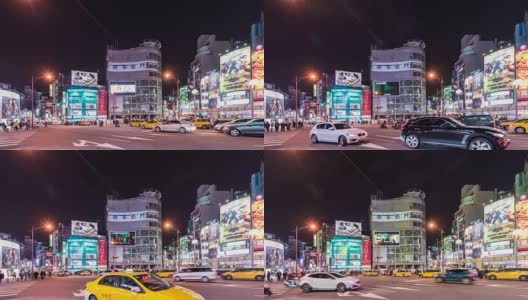 4K时光流逝:台北西门町购物区的行人高清在线视频素材下载