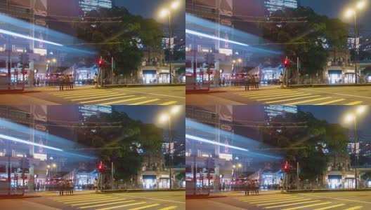 4K TL:香港街头之夜。高清在线视频素材下载