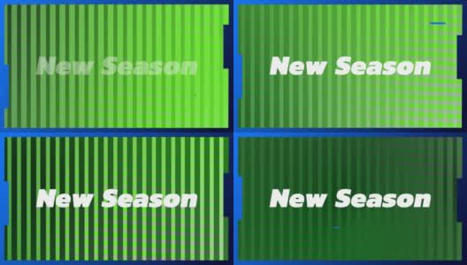 在黑色背景上的绿色发光网格上的新赛季文本的动画高清在线视频素材下载